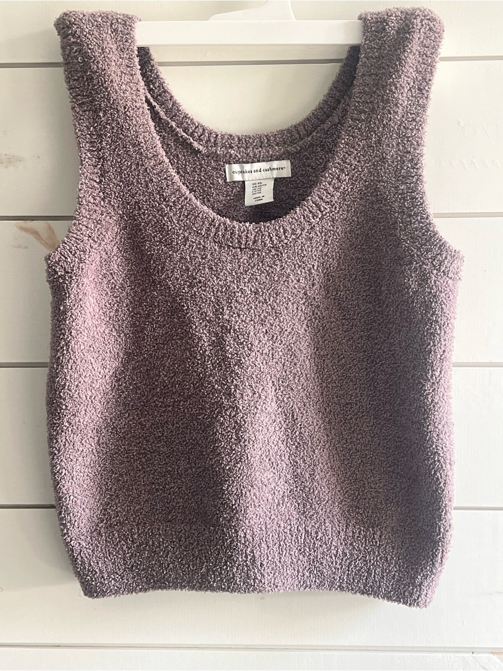 Cupcakes and Cashmere Plush Bouclé Tank - Dusty Grey